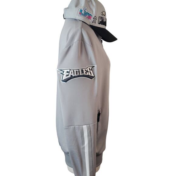 479 Womens Philadelphia Eagles Track Jacket Sz S Mens Superbowl‎ Hat OS Gray - Picture 7 of 15